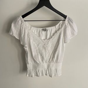 White American Eagle Off-the-Shoulder Shirt